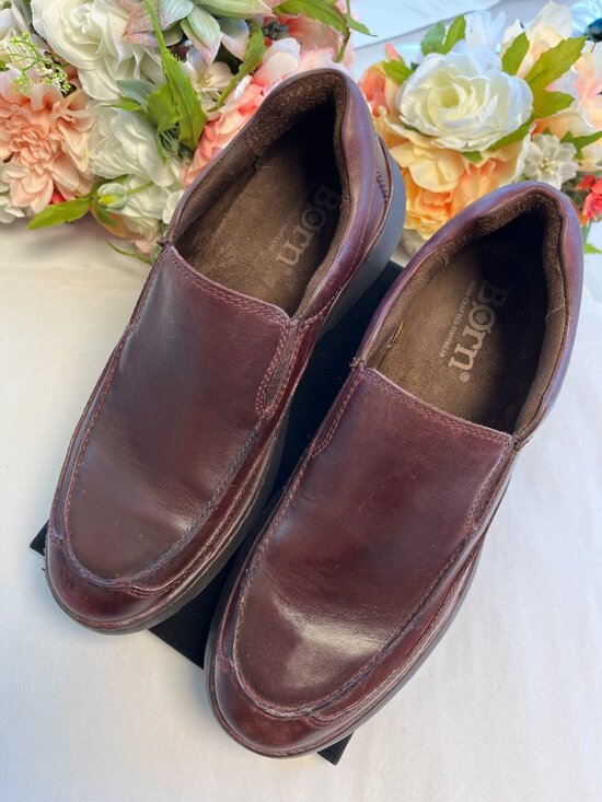Born Brompton II Men’s 8.5M Burgundy Leather Slip-On Loafers main image 9